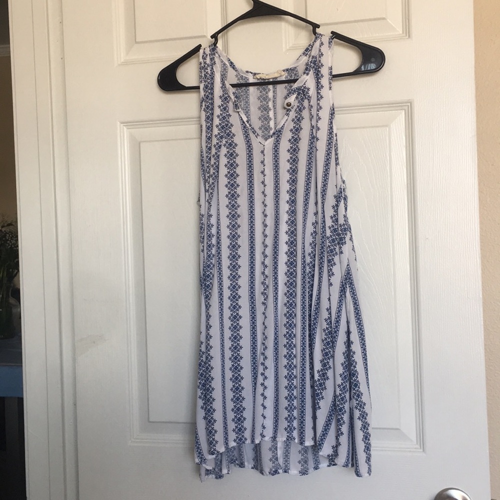 Navy and white shirt dress